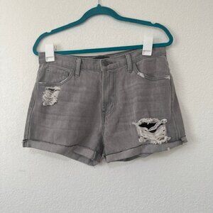 Flying Monkey Grey Distressed Mid‎ Rise Jean Shorts Womens Size 29